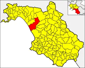 Poziția comunei în cadrul provinciei