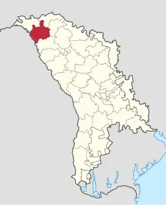 Raionul Edineț pe harta Republicii Moldova