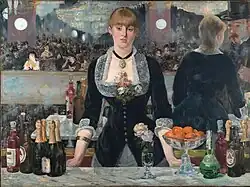 Un Bar la Folies-Bergère; de Édouard Manet; 1881–1882; ulei pe pânză; 96 × 130&nbsp;cm; Institutul de Artă Courtauld