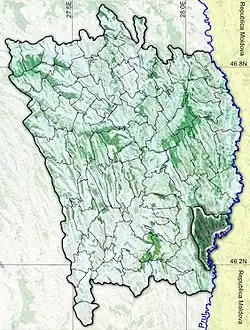 Amplasarea în cadrul județului