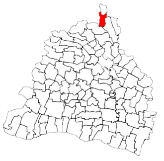 Amplasarea în cadrul județului