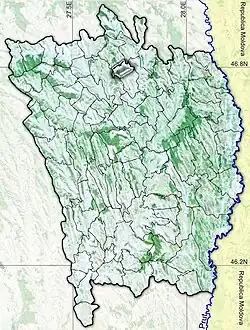 Amplasarea în cadrul județului