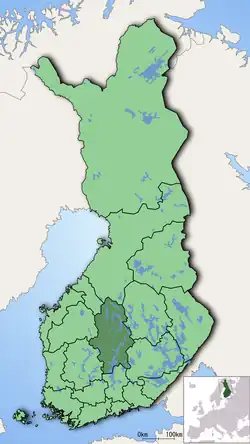 Poziția regiunii Keski-Suomen maakuntaMellersta Finlands landskap