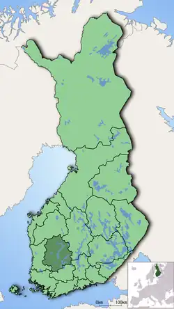 Poziția regiunii Pirkanmaan maakuntaBirkalands landskap