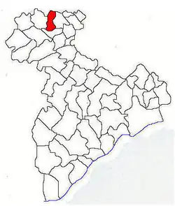 Amplasarea în cadrul județului