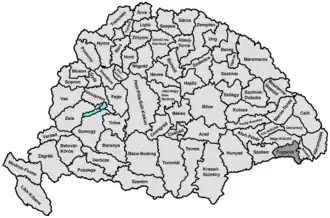 Hartă de poziționare pentru Comitatul Făgăraș (Fogaras)