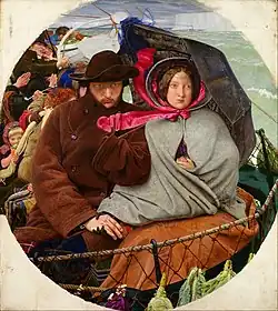 Ultima Privire spre Anglia; de Ford Madox Brown; 1852–1855; ulei pe panou; înălțime: 82,5&nbsp;cm, lățime: 75&nbsp;cm; Muzeul și Galeria de Artă din Birmingham (Anglia)