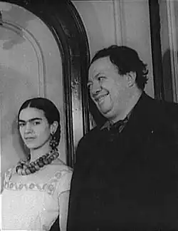 Frida Kahlo și soțul său, Diego Rivera, în 1932