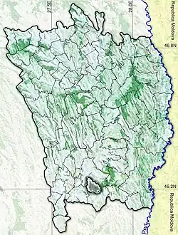 Amplasarea în cadrul județului