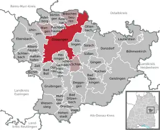 Poziția localității Göppingen