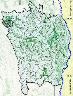 Amplasarea în cadrul județului