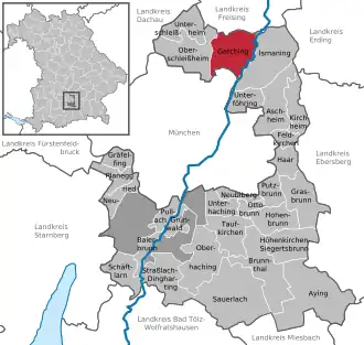 Poziția localității Garching bei München