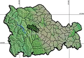 Amplasarea în cadrul județului