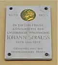 Placă memorială Johann Strauss (Baden)