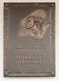 Placă memorială din Berlin închinată lui Dietrich