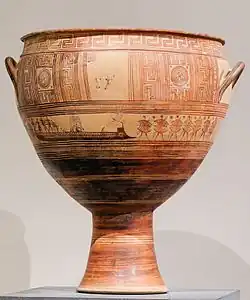 Vas grecesc înalt cu modele geometrice, c. 800-775 î.Hr.
