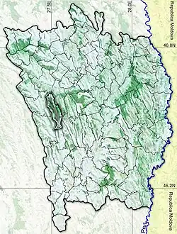 Amplasarea în cadrul județului