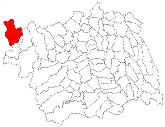 Amplasarea în cadrul județului