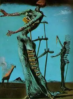 Girafa în Flăcări; de Salvador Dalí; 1937; ulei pe panou; 35 × 27 cm; Kunstmuseum din Basel (Basel, Elveția)