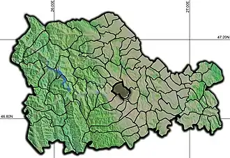 Amplasarea în cadrul județului