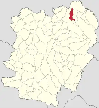 Amplasarea în cadrul județului