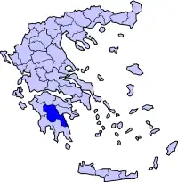 Poziția regiunii Νομός Αρκαδίας