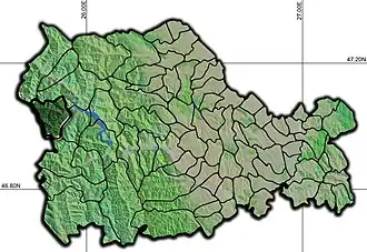 Amplasarea în cadrul județului