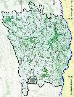 Amplasarea în cadrul județului