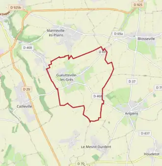 Poziția localității Gueutteville-les-Grès