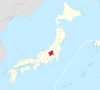 Poziția regiunii Prefectura Gunma