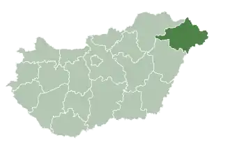 Poziția regiunii Szabolcs-Szatmár-Bereg megye