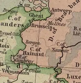 Comitatului Hainaut în jurul anilor 1470