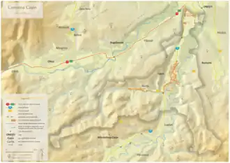 Harta comunei Cașin