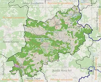 Zielona Góra se află în Județul Zielona Góra