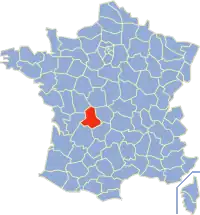 Poziția regiunii Haute-Vienne