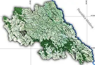 Amplasarea în cadrul județului