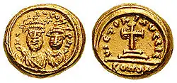 Heraclius I (575 - 641) și fiul său Constantin al III-lea (612 - 641)