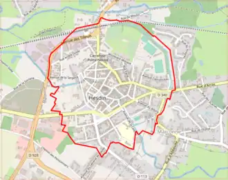 Poziția localității Hesdin