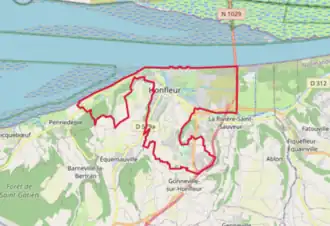 Poziția localității Honfleur