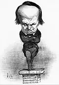 Caricatura lui Victor Hugo, apărută în "Le Charivari" la 20 iulie 1848