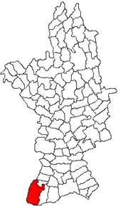 Amplasarea în cadrul județului