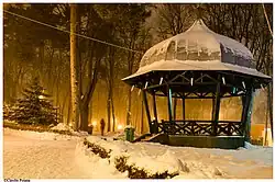 Peisaj magic de iarna in parcul Copou din Vaslui