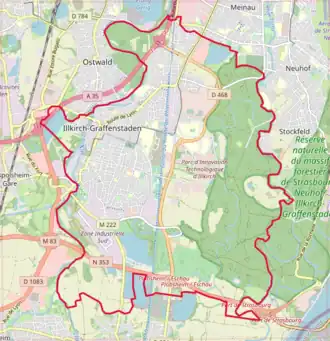 Poziția localității Illkirch-Graffenstaden