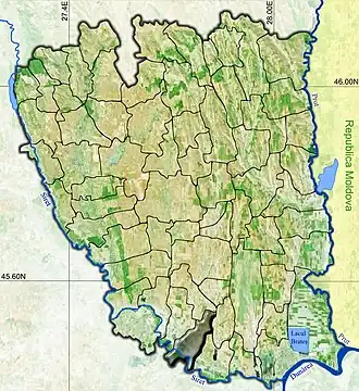 Amplasarea în cadrul județului