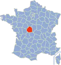 Poziția regiunii Indre