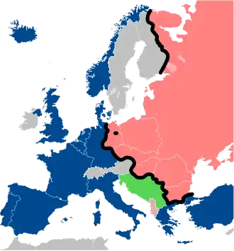 Harta Europei în perioada Războiului Rece