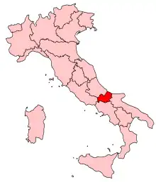 Poziția regiunii Regione Molise