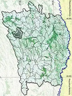 Amplasarea în cadrul județului