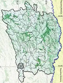 Amplasarea în cadrul județului