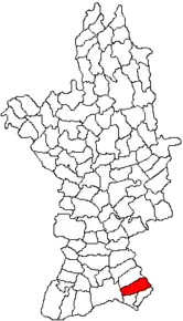 Amplasarea în cadrul județului